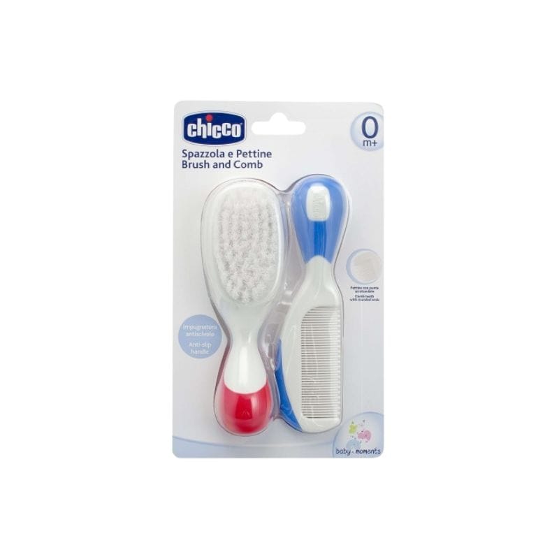 Chicco Brosse Et Peigne Rouge & Bleu 0M+