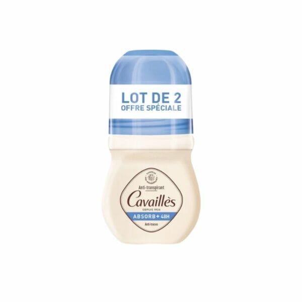Roge cavailles déodorants absorb+ 48 h sans parfum roll-on 2 x 50 ml - Lot de 2